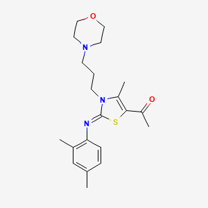 1-[2-(2,4-Dimethylphenyl)imino-4-methyl-3-(3-morpholin-4-ylpropyl)-1,3-thiazol-5-yl]ethanone