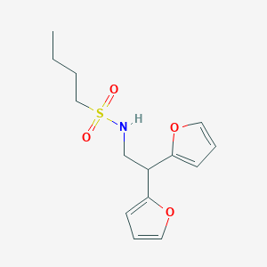 molecular formula C14H19NO4S B2753159 N-(2,2-di(furan-2-yl)ethyl)butane-1-sulfonamide CAS No. 2319851-31-3