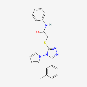 2-((4-(1H-pyrrol-1-yl)-5-(m-tolyl)-4H-1,2,4-triazol-3-yl)thio)-N-phenylacetamide