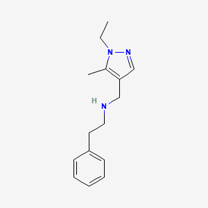 molecular formula C15H21N3 B2753174 N-((1-Ethyl-5-methyl-1H-pyrazol-4-yl)methyl)-2-phenylethanamine CAS No. 1006353-22-5
