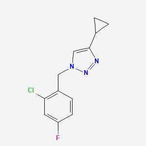 molecular formula C12H11ClFN3 B2753177 1-[(2-chloro-4-fluorophenyl)methyl]-4-cyclopropyl-1H-1,2,3-triazole CAS No. 2195951-15-4