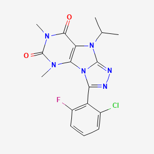 3-(2-chloro-6-fluorophenyl)-9-isopropyl-5,7-dimethyl-5H-[1,2,4]triazolo[4,3-e]purine-6,8(7H,9H)-dione