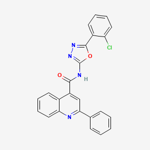 molecular formula C24H15ClN4O2 B2753186 N-[5-(2-chlorophenyl)-1,3,4-oxadiazol-2-yl]-2-phenylquinoline-4-carboxamide CAS No. 897734-84-8