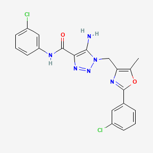 molecular formula C20H16Cl2N6O2 B2753189 5-amino-N-(3-chlorophenyl)-1-{[2-(3-chlorophenyl)-5-methyl-1,3-oxazol-4-yl]methyl}-1H-1,2,3-triazole-4-carboxamide CAS No. 1251682-00-4