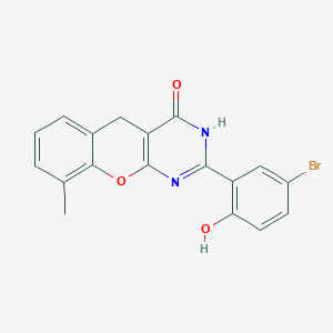 molecular formula C18H13BrN2O3 B2753195 2-(5-溴-2-羟基苯基)-9-甲基-3H-香豆素并[2,3-d]嘧啶-4(5H)-酮 CAS No. 902855-62-3