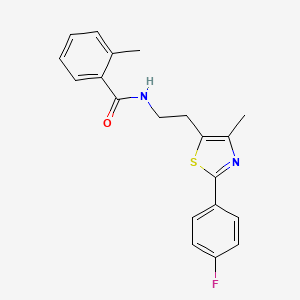 molecular formula C20H19FN2OS B2753209 N-{2-[2-(4-氟苯基)-4-甲基-1,3-噻唑-5-基]乙基}-2-甲基苯甲酰胺 CAS No. 894003-18-0