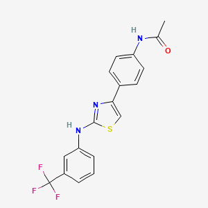 N-[4-(2-{[3-(trifluoromethyl)phenyl]amino}-1,3-thiazol-4-yl)phenyl]acetamide