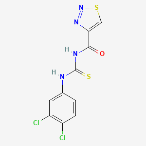 molecular formula C10H6Cl2N4OS2 B2753219 N-(3,4-dichlorophenyl)-N'-(1,2,3-thiadiazol-4-ylcarbonyl)thiourea CAS No. 341965-44-4