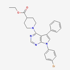 ethyl 1-[7-(4-bromophenyl)-5-phenyl-7H-pyrrolo[2,3-d]pyrimidin-4-yl]piperidine-4-carboxylate