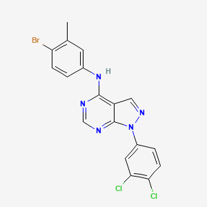 molecular formula C18H12BrCl2N5 B2753232 N-(4-bromo-3-methylphenyl)-1-(3,4-dichlorophenyl)-1H-pyrazolo[3,4-d]pyrimidin-4-amine CAS No. 890897-21-9