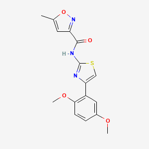 molecular formula C16H15N3O4S B2753235 N-[4-(2,5-dimethoxyphenyl)-1,3-thiazol-2-yl]-5-methyl-1,2-oxazole-3-carboxamide CAS No. 930902-57-1