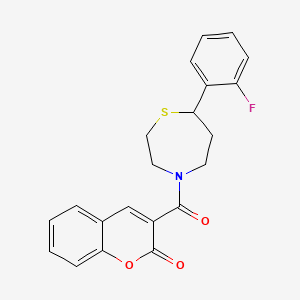 molecular formula C21H18FNO3S B2753253 3-(7-(2-fluorophenyl)-1,4-thiazepane-4-carbonyl)-2H-chromen-2-one CAS No. 1705508-09-3