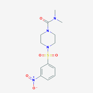 molecular formula C13H18N4O5S B2753259 N,N-dimethyl-4-(3-nitrobenzenesulfonyl)piperazine-1-carboxamide CAS No. 713095-53-5
