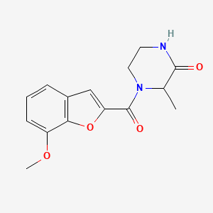 molecular formula C15H16N2O4 B2753265 4-(7-Methoxybenzofuran-2-carbonyl)-3-methylpiperazin-2-one CAS No. 1101196-25-1