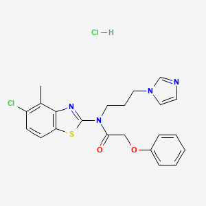molecular formula C22H22Cl2N4O2S B2753267 N-(3-(1H-imidazol-1-yl)propyl)-N-(5-chloro-4-methylbenzo[d]thiazol-2-yl)-2-phenoxyacetamide hydrochloride CAS No. 1329622-26-5
