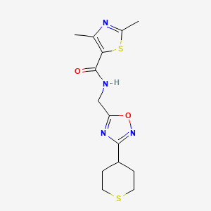 2,4-dimethyl-N-((3-(tetrahydro-2H-thiopyran-4-yl)-1,2,4-oxadiazol-5-yl)methyl)thiazole-5-carboxamide