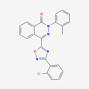 molecular formula C23H15ClN4O2 B2753287 4-[3-(2-chlorophenyl)-1,2,4-oxadiazol-5-yl]-2-(2-methylphenyl)phthalazin-1(2H)-one CAS No. 1291863-28-9