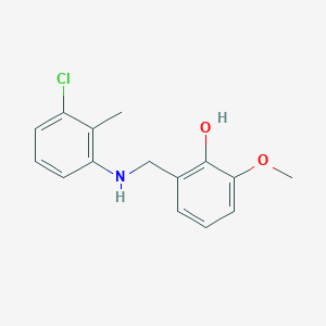 molecular formula C15H16ClNO2 B2753290 2-{[(3-Chloro-2-methylphenyl)amino]methyl}-6-methoxyphenol CAS No. 196875-53-3
