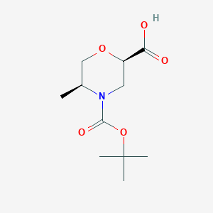 molecular formula C11H19NO5 B2753291 (2R,5S)-4-(tert-butoxycarbonyl)-5-methylmorpholine-2-carboxylic acid CAS No. 1439319-94-4