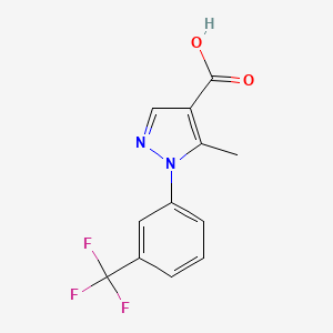 molecular formula C12H9F3N2O2 B2753301 5-methyl-1-[3-(trifluoromethyl)phenyl]-1H-pyrazole-4-carboxylic acid CAS No. 187998-56-7