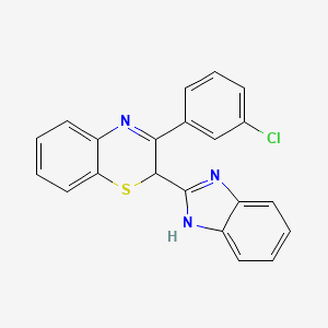 molecular formula C21H14ClN3S B2753309 2-(1H-benzimidazol-2-yl)-3-(3-chlorophenyl)-2H-1,4-benzothiazine CAS No. 721907-29-5