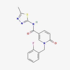 molecular formula C16H13FN4O2S B2753315 1-[(2-氟苯基)甲基]-N-(5-甲基-1,3,4-噻二唑-2-基)-6-氧代吡啶-3-甲酰胺 CAS No. 941931-07-3