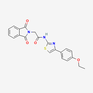 molecular formula C21H17N3O4S B2753316 2-(1,3-二氧代异吲哚-2-基)-N-(4-(4-乙氧苯基)噻唑-2-基)乙酰胺 CAS No. 452925-84-7