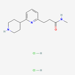 molecular formula C14H23Cl2N3O B2753321 N-Methyl-3-(6-piperidin-4-ylpyridin-2-yl)propanamide dihydrochloride CAS No. 1858249-88-3
