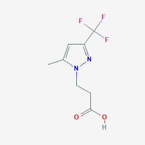 molecular formula C8H9F3N2O2 B2753324 3-[5-methyl-3-(trifluoromethyl)-1H-pyrazol-1-yl]propanoic acid CAS No. 925606-77-5