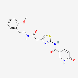 molecular formula C20H20N4O4S B2753331 N-(4-(2-((2-methoxyphenethyl)amino)-2-oxoethyl)thiazol-2-yl)-6-oxo-1,6-dihydropyridine-3-carboxamide CAS No. 946258-88-4