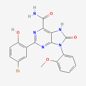 molecular formula C19H14BrN5O4 B2753341 2-(5-bromo-2-hydroxyphenyl)-9-(2-methoxyphenyl)-8-oxo-8,9-dihydro-7H-purine-6-carboxamide CAS No. 869069-61-4