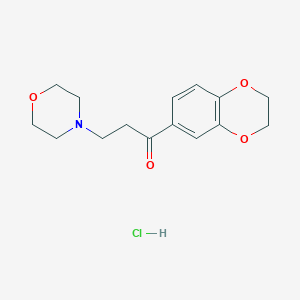 molecular formula C15H20ClNO4 B2753353 1-(2,3-Dihydro-1,4-benzodioxin-6-yl)-3-(morpholin-4-yl)propan-1-one hydrochloride CAS No. 22310-85-6