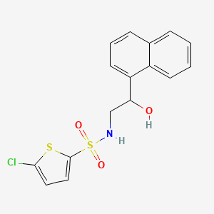 molecular formula C16H14ClNO3S2 B2753355 5-chloro-N-(2-hydroxy-2-(naphthalen-1-yl)ethyl)thiophene-2-sulfonamide CAS No. 1351641-09-2