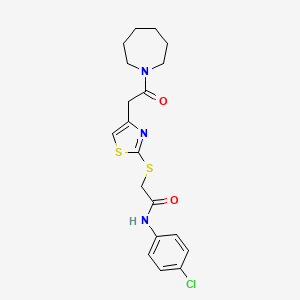 2-((4-(2-(azepan-1-yl)-2-oxoethyl)thiazol-2-yl)thio)-N-(4-chlorophenyl)acetamide