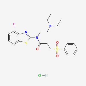 N-(2-(diethylamino)ethyl)-N-(4-fluorobenzo[d]thiazol-2-yl)-3-(phenylsulfonyl)propanamide hydrochloride