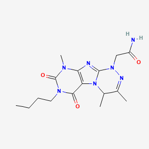 molecular formula C16H23N7O3 B2753372 2-(7-butyl-3,4,9-trimethyl-6,8-dioxo-5,7,9-trihydro-4H-1,2,4-triazino[4,3-h]pu rinyl)acetamide CAS No. 923509-10-8