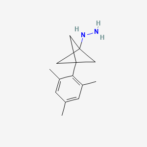 molecular formula C14H20N2 B2753375 [3-(2,4,6-Trimethylphenyl)-1-bicyclo[1.1.1]pentanyl]hydrazine CAS No. 2287332-84-5