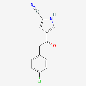 molecular formula C13H9ClN2O B2753377 4-[2-(4-氯苯基)乙酰]-1H-吡咯-2-羧腈 CAS No. 338406-60-3