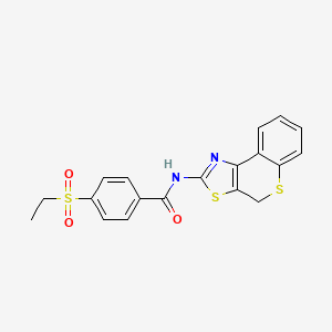 molecular formula C19H16N2O3S3 B2753379 4-(ethylsulfonyl)-N-(4H-thiochromeno[4,3-d]thiazol-2-yl)benzamide CAS No. 898429-40-8