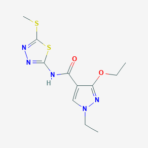 molecular formula C11H15N5O2S2 B2753385 3-ethoxy-1-ethyl-N-(5-(methylthio)-1,3,4-thiadiazol-2-yl)-1H-pyrazole-4-carboxamide CAS No. 1172405-74-1