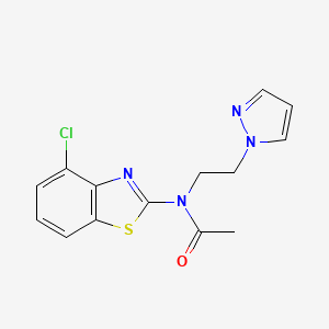 N-(2-(1H-pyrazol-1-yl)ethyl)-N-(4-chlorobenzo[d]thiazol-2-yl)acetamide