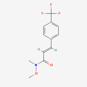 molecular formula C12H12F3NO2 B2753392 (E)-N-Methoxy-N-methyl-4-(trifluoromethyl)cinnamamide CAS No. 201164-14-9