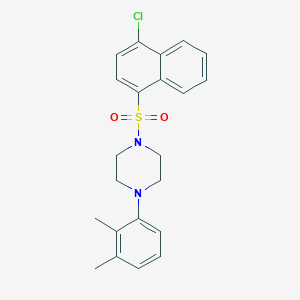 molecular formula C22H23ClN2O2S B2753415 1-[(4-Chloronaphthalen-1-yl)sulfonyl]-4-(2,3-dimethylphenyl)piperazine CAS No. 681854-21-7