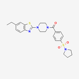 (4-(6-Ethylbenzo[d]thiazol-2-yl)piperazin-1-yl)(4-(pyrrolidin-1-ylsulfonyl)phenyl)methanone