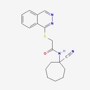 molecular formula C18H20N4OS B2753426 N-(1-cyanocycloheptyl)-2-(phthalazin-1-ylsulfanyl)acetamide CAS No. 1252323-68-4