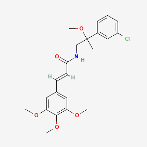 molecular formula C22H26ClNO5 B2753427 (E)-N-(2-(3-chlorophenyl)-2-methoxypropyl)-3-(3,4,5-trimethoxyphenyl)acrylamide CAS No. 1799241-46-5