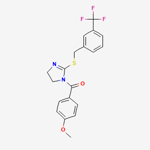 (4-Methoxyphenyl)-[2-[[3-(trifluoromethyl)phenyl]methylsulfanyl]-4,5-dihydroimidazol-1-yl]methanone