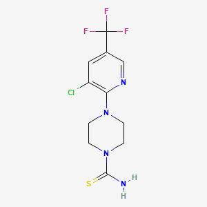 molecular formula C11H12ClF3N4S B2753439 4-[3-Chloro-5-(trifluoromethyl)pyridin-2-yl]piperazine-1-carbothioamide CAS No. 303150-11-0