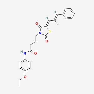 N-(4-ethoxyphenyl)-4-((Z)-5-((E)-2-methyl-3-phenylallylidene)-2,4-dioxothiazolidin-3-yl)butanamide