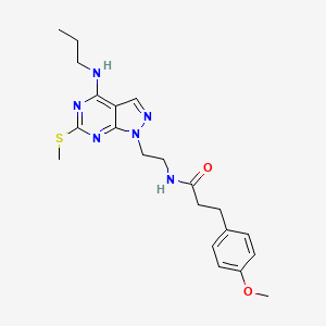 3-(4-methoxyphenyl)-N-(2-(6-(methylthio)-4-(propylamino)-1H-pyrazolo[3,4-d]pyrimidin-1-yl)ethyl)propanamide